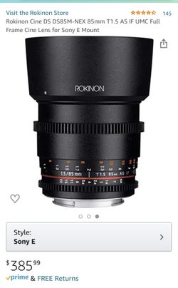 Rokinon T1.5 85mm