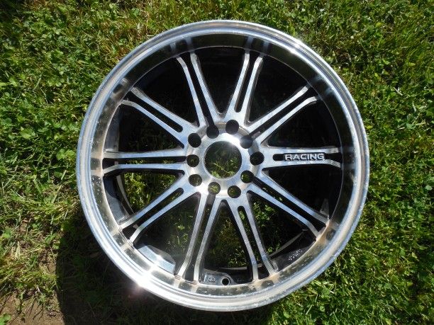 Rare HTF Aluminum Alloy 17" X 7J Positive +114.3 mm (4.5") Offset 10 Lug Racing Wheel Rim