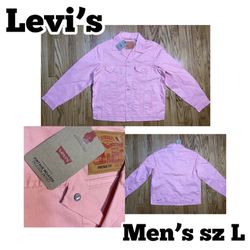 Levi’s Vintages Fit Trucker Jacket Pink Men’s Sz L New W Tags Color Pink New!