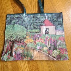 Monet Waterproof Tote Mt Vernon Oilcloth made in England purse bag