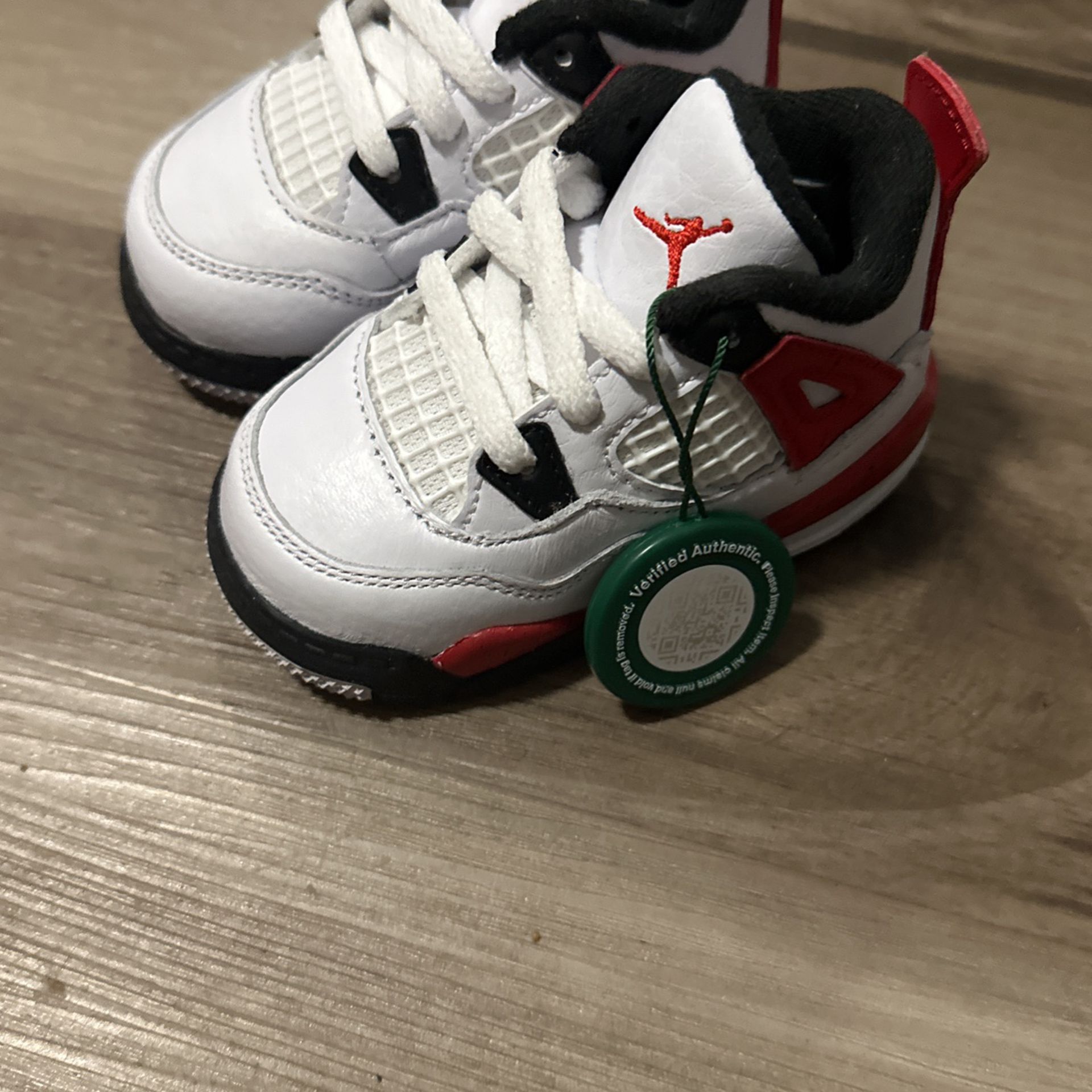 Jordan 4 Retro Cement (TD) 4C Toddler White/Fire Red/Black/Neutral Grey