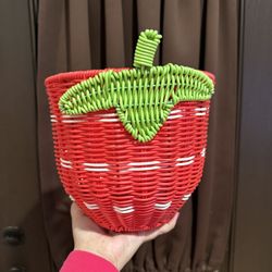 Strawberry wiker plastic basket