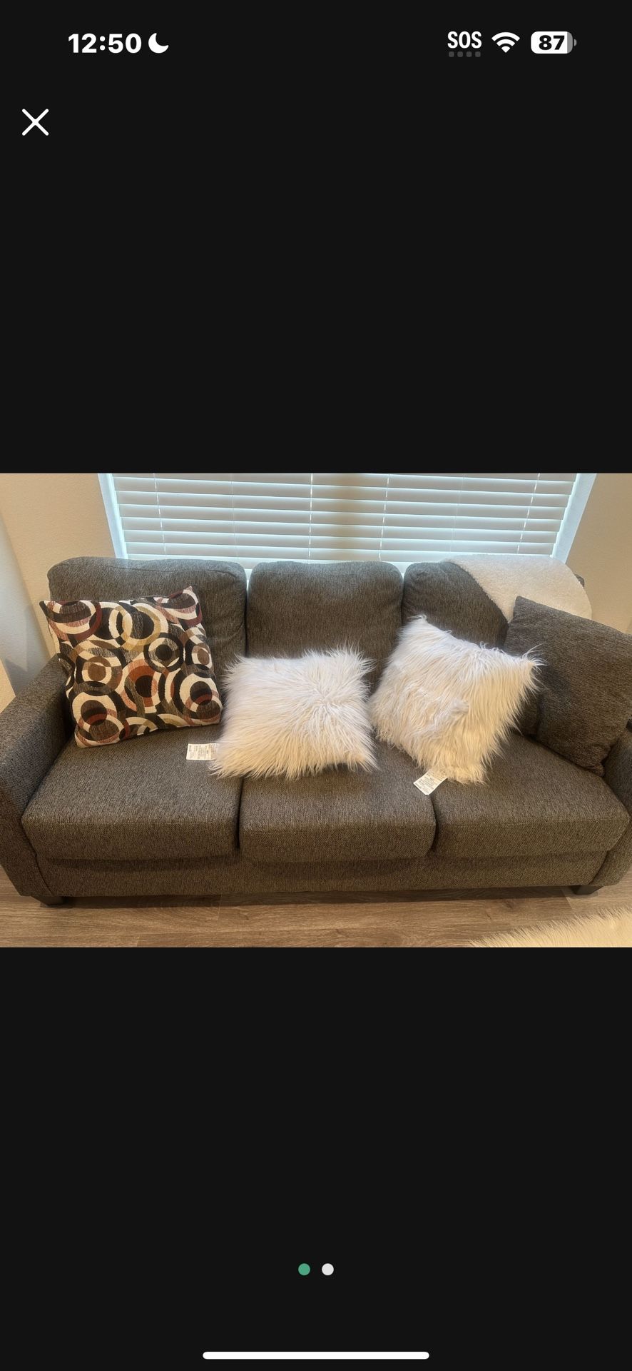 Couch, Loveseat, LED Tv Stand, 2 Pink Barstools and a Apple Watch SE (Gen 2) 40mm Starlight