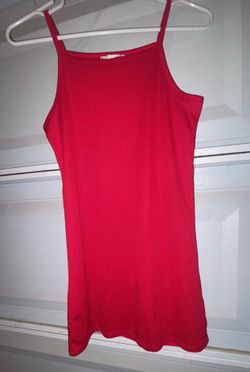 girls red stretchy tank top dress (Size 14