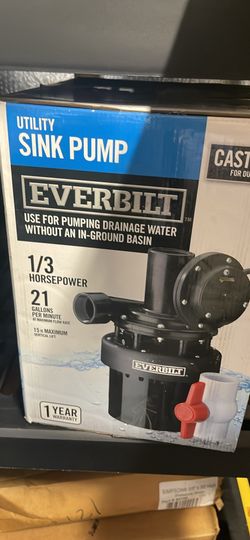 NEW Everbilt 1/3 HP Utility Sink Pump – Cast Iron –– Brand New