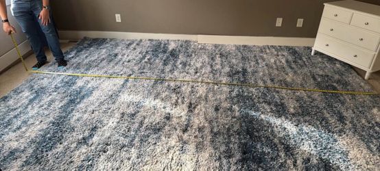 Modern Blue/White/Gray Area rug 169” x 114”, 1.5” pile height