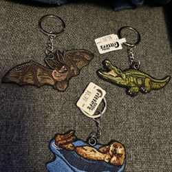 Alligator, Bat, Otter Keychains 