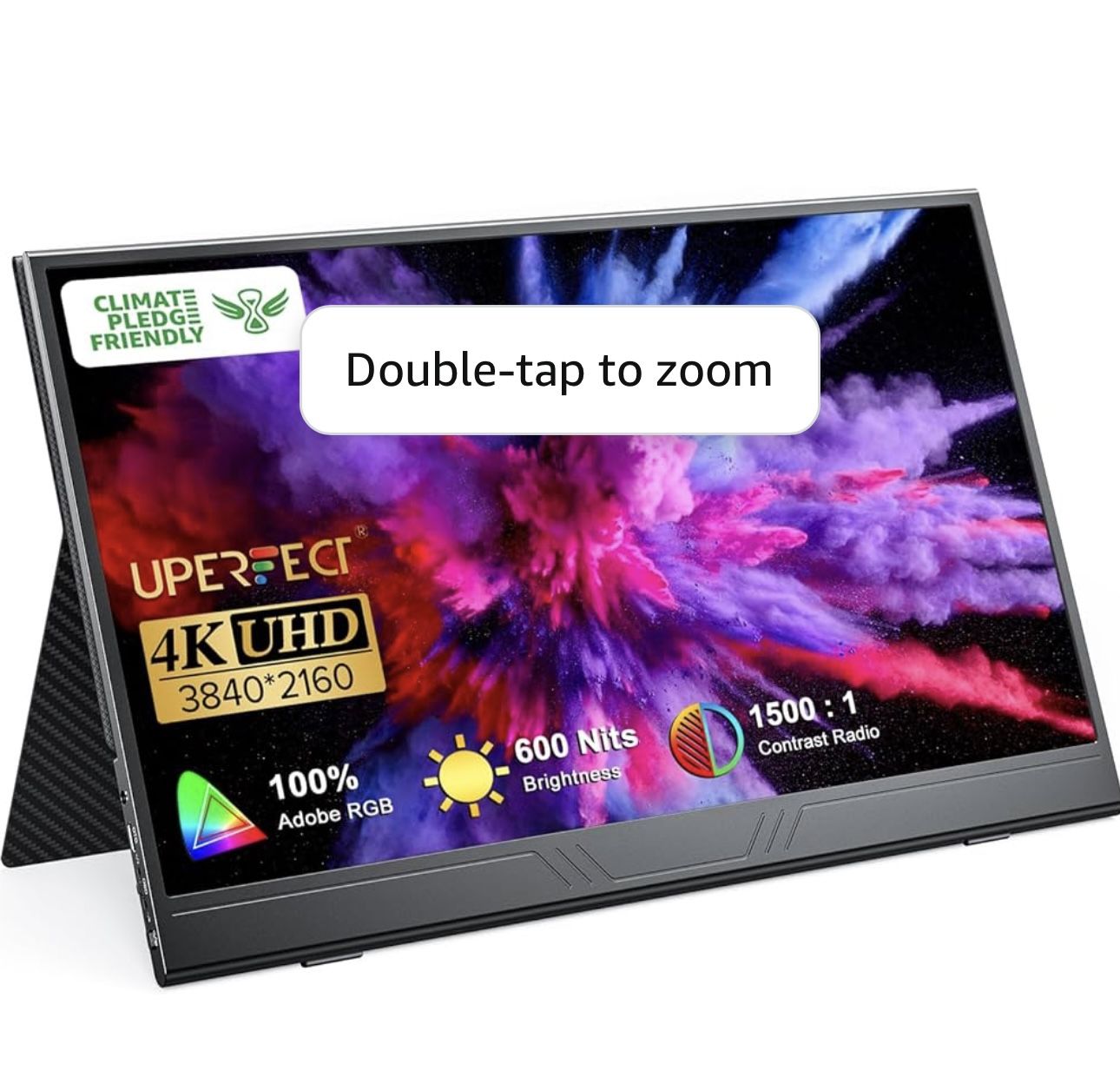 UPERFECT True 4K 15.6 Inch Portable Monitor- Black (New)