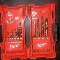 Milwaukee tape measure, and drill set.
