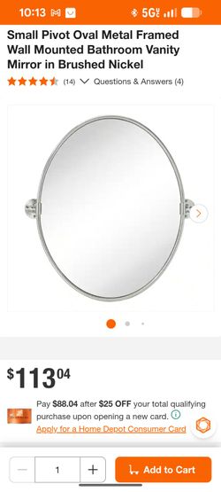 New Delta Oval Bathroom Mirror 19"x24"