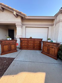 Traditional Wood Dresser and Matching Nightstand Set from Ashely’s furniture.