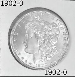 1902-0 Morgan Silver Dollar Lite Cameo, Choice MS Full Feathering , Clean Fields, Mirrored, Cartwheel.