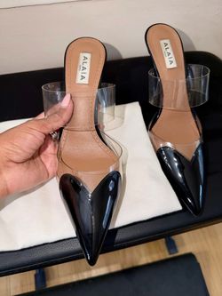 Alaia Heart Mule in Patent Leather