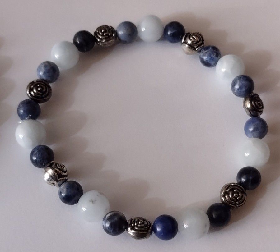 Sodalite - White Moonstone Bracelet