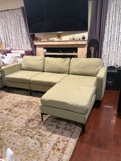 Green sectional couch