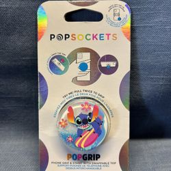 Disney “Stitch Tidepool Surfing” Glitter Pop Socket - Brand New! 