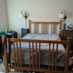 Solid Oak Mission Queen Bed Frame