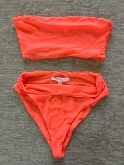 Hot & Delicious Neon Orange Bandeau Bikini Set