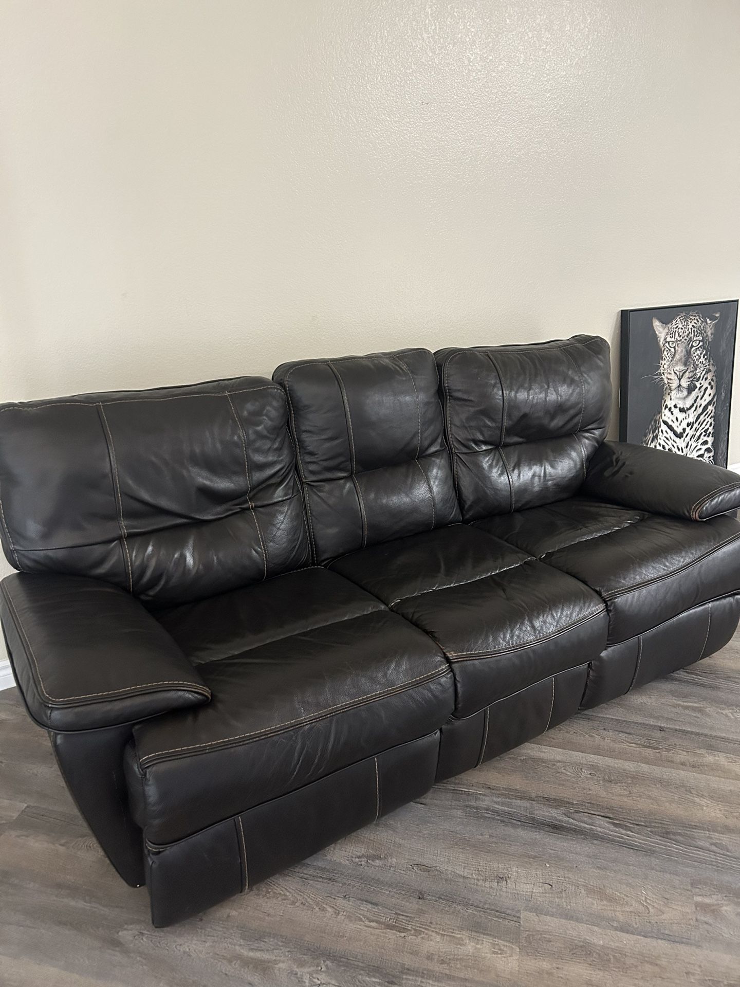 reclining leather couch