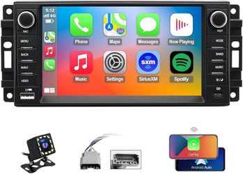 QLED Car Stereo for Jeep Wrangler 2007-2018 Dodge Ram Wireless CarPlay