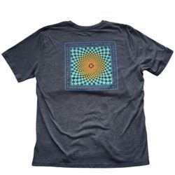 HURLEY T SHIRT MENS SIZE LARGE L GRAY BLUE LOGO BACK HIT SOFT TEE