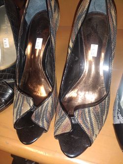 Carlos Santana's Animal Print Peep Toe Heels Size 8.5