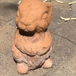 Lawn Yard Art Statue Bunny Rabbit Solid Terra-cotta