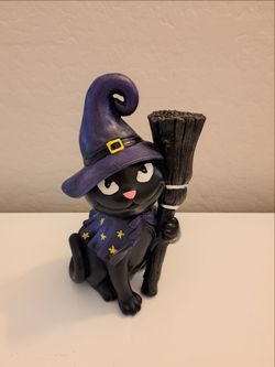 Holloween blackcat and broom