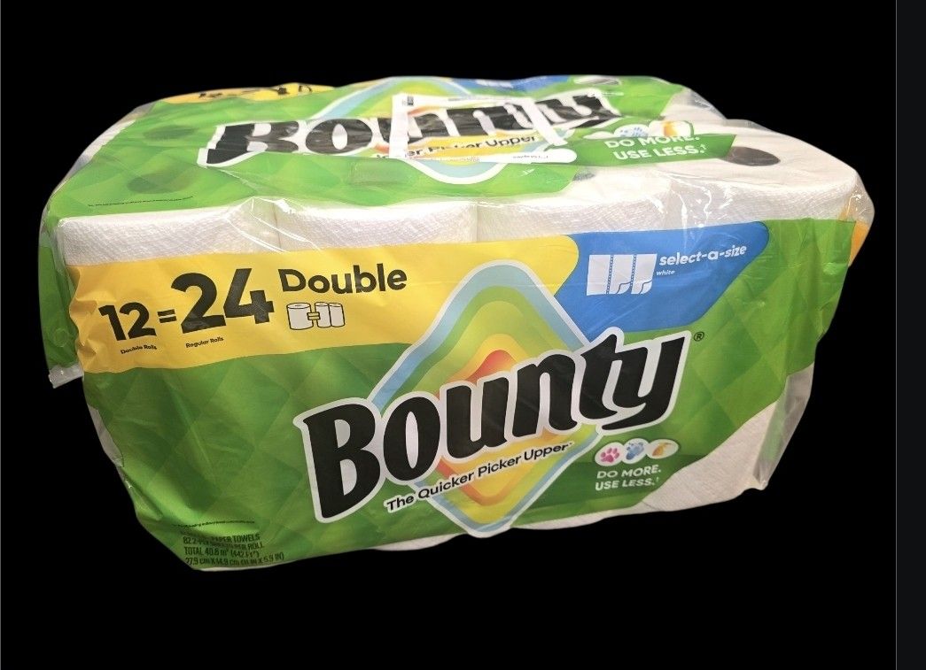Bounty Paper Towel Double Rolls, 12Rolls/82 Sheets per Roll***