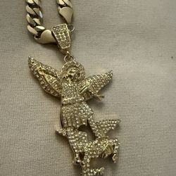 Saint Michael Chain And Pendent 24 Inch Chain