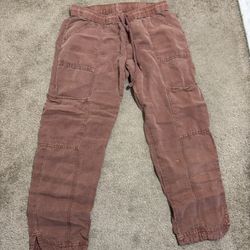Linen Cargo Pants Size 4 Dusty Mauve