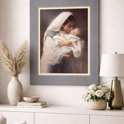 Madonna and Child Print on canvas board