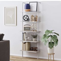   Closeout Pricing,brand New 5 Shelf Wall Open Ladder Mount Bookcase