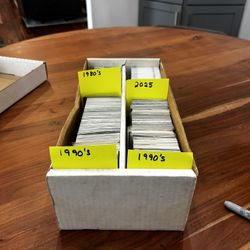 Baseball Cards from Multiple Decades. 