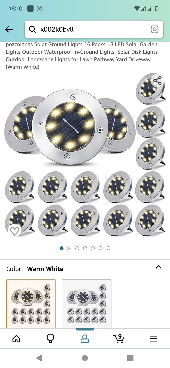 Solar Ground Lights 16 Packs - 8 LED Solar Garden Lights Outdoor Waterproof in-Ground Lights, Solar Disk Lights Outdoor Landscape Lights for Lawn Path