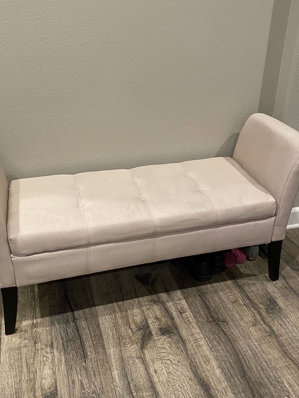 Cargo Arm Bench With Storage -Beige Color 53x18x20