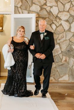 Mother of Bride , Black sequent formal with training skirt