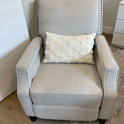 Really Nice Recliner Chair With Nice Fabric And Nailhead Trim