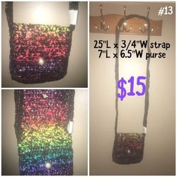 Multicolor Rainbow Crocheted Purse #13