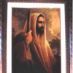 Jesus Christ Handmade Framed Wall Rug
