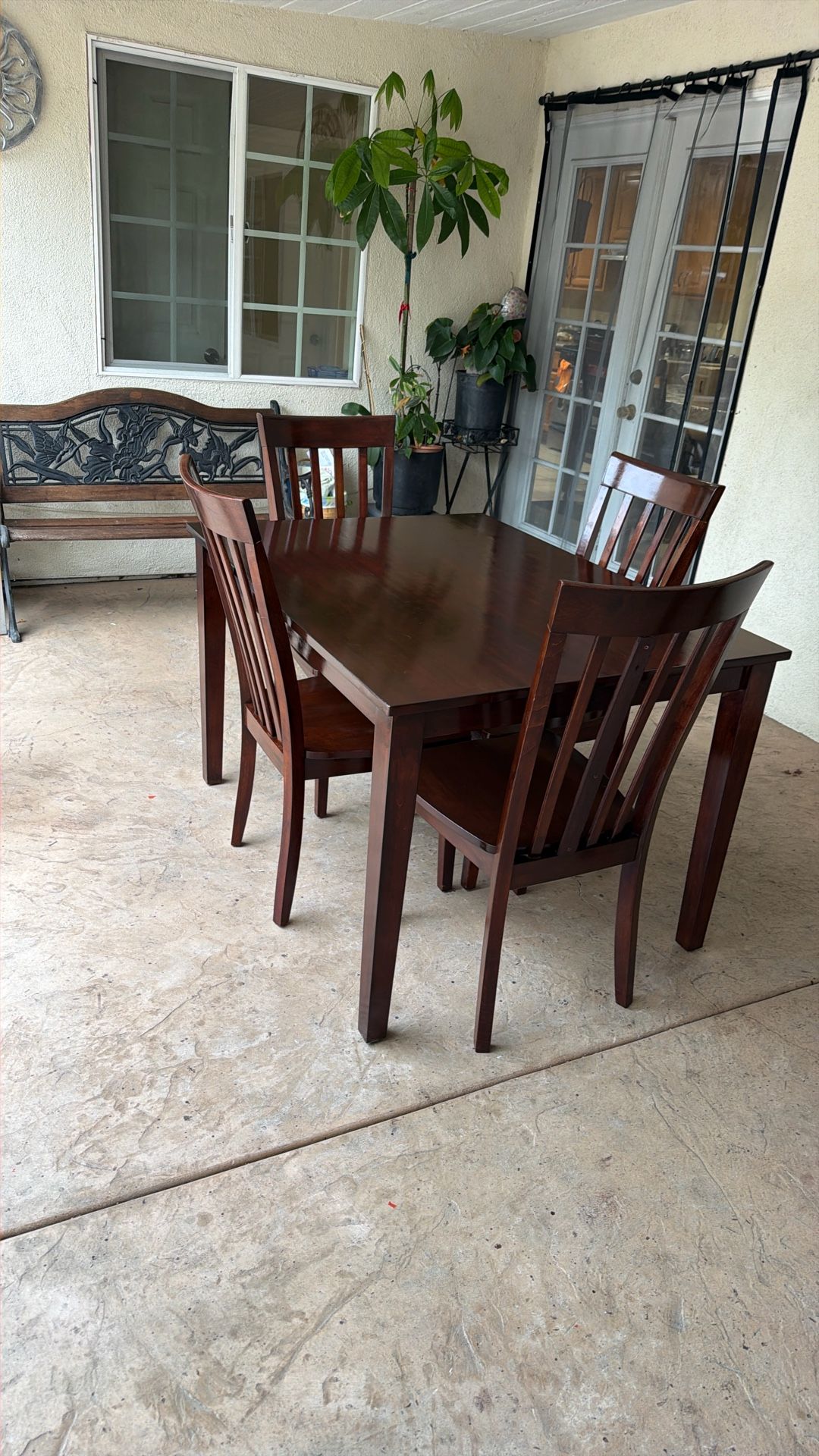 Wooden Dining Table With 4 Chairs