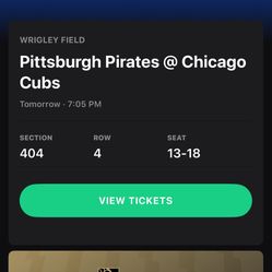 Cubs Tickets 6 Tickets 