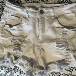 White jean shorts. Size Sm.
