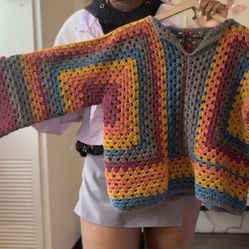 🧶 Handmade Crochet Pullover – Boho Artisan Vibes