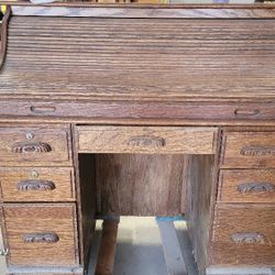 Small Oak Roll Top Desk