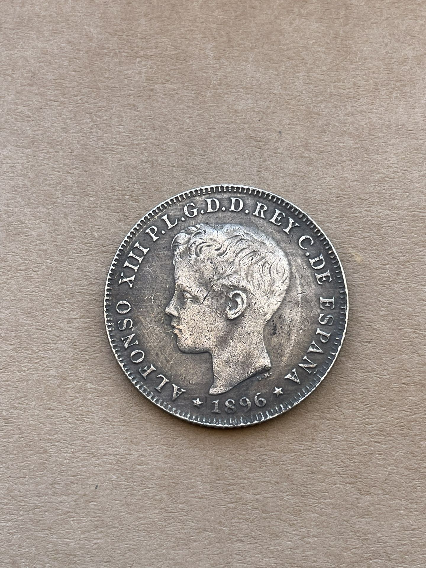 Coin 40 Centavos 1896 Puerto Rico 