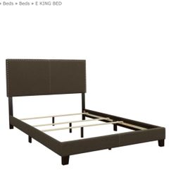 Eastern King Upholstered Bed Charcoal