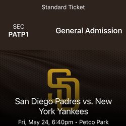 Padres Vs Yankees Friday May 24