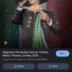 2 Tickets Alejandro Fernandez