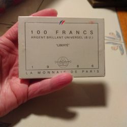 1986 France 100 Statue Of Liberty  Commemorative Coin